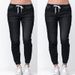 Denim Trousers With Drawstrings, Wish Cross-border Jeans, Women's Cuffed Lantern-style Washed Jeans_ecoleips.com
