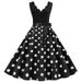 Women Dot Print Dress Summer Sexy V-neck Sleeveless Elegant Vintgae Party Dress Vestidos S~3XL Robe Femme_ecoleips.com