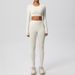 Women's Clothing Solid Color Double Sided Sanded Breathable Tight Yoga Suit Sports Running Fitness Eight Piece Set_ecoleips.com