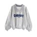 Trendy Oversized Letter Print Sweatshirt – Drop Shoulder Long Sleeve Pullover For Women (Light Gray, XS-XXL)_ecoleips.com