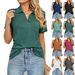 2023 Spring/Summer New European And American Cross-Border Trade Solid Color Short-Sleeve Turn-Down Collar Pocket_ecoleips.com