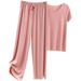 Audday Fashion Ice Silk For Women Summer Thin New Style Elegant Sports Casual Wide-Leg Pants Short Sleeve Two-Piece Set Trendy_ecoleips.com