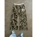 Women's Clothing Spring And Autumn New Branch Pattern Printed Casual Pants Fashionable Wide Leg Mopping Versatile Long Pants_ecoleips.com