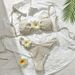 Women's Strapless Floral Bikini Set Fresh Simple Two-Piece Swimsuit Solid Color European American Style Sexy New 2025_ecoleips.com