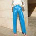 High-Waisted PU Leather Pants – Women’s Straight-Leg Trousers With Lifting Effect (Black/Blue/Lake Blue/Brown, S-L)_ecoleips.com