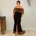 Women's Off-Shoulder Dress With Leopard Print Fur Collar Fishtail European And American Fashion_ecoleips.com