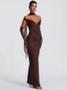 Mozision Scarf Collar Off-shoulder Sexy Maxi Dress Women Gown Fashion With Sleeve Strapless Backless Club Party Long Dresses_ecoleips.com