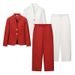 Women's Versatile Stand Collar Suit Jacket And Trousers Set Best Selling Commuter Clothing Manufacturer_ecoleips.com