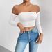 Women's Clothing Camisole Sexy Cropped Top Strapless Design Waist Cinching Short Sleeved For Formal & Casual For Women_ecoleips.com
