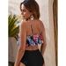 Women's Clothing Split Swimsuit Printed High Waist Bikini Ruffled Swimming Suit Bikini_ecoleips.com