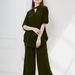 Modest Evening Dress Traditional Middle Eastern Abaya Muslim Outfit Women's Five Sleeve Shirt And Wide Leg Trousers Two Piece Clothing_ecoleips.com