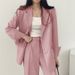 Elegant Autumn Blazer Set With High-Waist Wide-Leg Pants, Fall Office Wear & Casual Outfit For Women_ecoleips.com