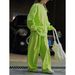 Louvre Spring New Korean INS Casual Air Layer Sweatpants Loose Fit Wide Leg Slimming Sports Pants For Women_ecoleips.com