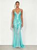 European And American Women's V-Neck Backless Slim Fit Sequined Fishtail Dress Long Skirt Independent Station 8106 Sexy Sling_ecoleips.com