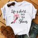 Wholesale Foreign Trade Plus-size High-heeled Shoes, White Cartoon Fashion Retro T-shirt, Women's Round-neck T-shirt_ecoleips.com