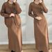 Effortless Knitwear Set – Chic Cardigan & Dress Combo For Spring (Black/Camel, XXS-XXXL)_ecoleips.com