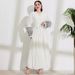Women's Muslim Clothing Elegant Pocket Cardigan Embroidered Color-Block Dress Belted Robe_ecoleips.com
