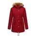 girl 2025 New Autumn Winter Fleece Parka Hooded With Fur Collar Waist-Cinching Mid-Length Thickened Cotton Coat For Women_ecoleips.com