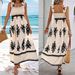 2024 European And American New Fashion Hot-Selling Women's Beach Vacation Style Printed Strapless Dress_ecoleips.com