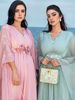 Women's Clothing New Sakura Pink Hand Sewn Three Dimensional Flower Robe Fashion Temperament Travel Photography Dress_ecoleips.com