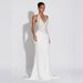 Cross-border European And American Style Spliced Shiny Halter Neck Party Eving Sexy Hot Girl Long Dress For_ecoleips.com