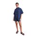 Retro Casual Loose Pocket Short Sleeved Shirt Shorts Denim Two Piece Suit_ecoleips.com