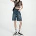2025s High Waist Five-Point Denim For Women Summer 2025 New Slim Loose Straight Small Petite 5-Point Casual Mid-Length Shorts_ecoleips.com