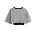 American Retro Trend Letter Printing Two-piece Short-sleeved T-shirt, Spice Girl Jazz Dance Loose Outer Blouse Women_ecoleips.com