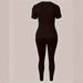 Women's Fashion Tight Fitting T-Shirt And Pants Set Short Sleeved Outfit European And American Style For Plus Size Clothing_ecoleips.com