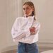 Women's Clothing Diagonal Placket Stand Collar Ruffle Shirt Style Spring Summer New Fashion Design_ecoleips.com