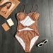 Printed One Piece Swimsuit For Women Sexy Slimming Design With Metal Accessories Bikini Style_ecoleips.com