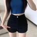 Women's Clothing Spring And Summer Black Straight Stretch Denim Shorts Dance Hip Hugging High Waist Dance Hot Pants_ecoleips.com