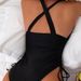 Women's Clothing Halter Neck Lace Up Swimsuit New Solid Color V Neck Belly Covering Conservative One Piece Swimsuit Female Summer Bikini_ecoleips.com