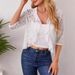 European American Cross-border 2026 New Elegant And Stylish Women's Ruffled Front-open Short Lace Top_ecoleips.com