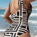 Women's Clothing New One Piece Retro Printed Swimsuit Belly Covering Triangle Beach Bikini_ecoleips.com