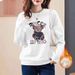 High-end Printed Sweatshirt For Women, Fleece-lined Thickened, New Autumn Winter Style, Casual And Stylish, Versatile_ecoleips.com