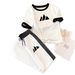 Women's Fashion Two Piece Set Round Neck Short Sleeve T-Shirt With Drawstring Pants Print Spring/Autumn Summer_ecoleips.com