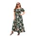 Cross-Border Women's Clothing Plus Size Printed Casual Vacation Bohemian French Elegant Mid-Length Dress_ecoleips.com