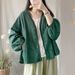 Cotton-Linen Jacquard Coat; Cardigan-Style Top For Women, Suitable For Spring/Summer Seasons; Featuring A Traditional Et_ecoleips.com