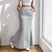 Voya Women's New Minimalist Casual Style Skirt, Versatile For Spring And Summer Commuting, Mid To Long A-line Skirt_ecoleips.com