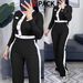 Women's Long Sleeve Top & High-Waisted Straight Leg Pants Set, Fall Winter Casual Knit Two-Piece Outfit_ecoleips.com
