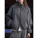 Aria Basics Louvre Spring New Fashionable Casual Striped Zipper Jacket Stand Collar Loose Slimming Coat For Women_ecoleips.com