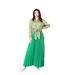 Muslim Women's Clothing 2025 Spring New Loose Long Sleeve Printed Shirt Pleated Skirt Set_ecoleips.com