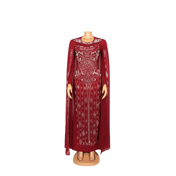 Women's Clothing dress elegant chiffon long sleeve fashionable heavy hot diamond bubble beads hip fishtail large size elastic_ecoleips.com