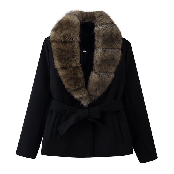 Belted Wool-Look Coat – Structured Trench With Stand Collar & Deep Pockets And Frictionless Lining_ecoleips.com