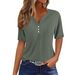 Women's Clothing Summer Tops Holiday Style Fashion Casual Loose Comfortable V Neck Jacquard Hollow Short Sleeved T Shirt_ecoleips.com
