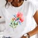 European And American Cross-border Foreign Trade Women's Clothing Butterfly Floral Round-neck Printed Short-sleeve_ecoleips.com