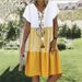 Elegant Womens Short Sleeve V Neck Printed Midi Length A Line Casual Party Dress Summer Daily Wear Fashion Dress_ecoleips.com