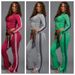 Women's Clothing Fashionable Casual Solid Color Striped Two Piece Set Solid Color Zip-Up Hoodie & Jogger Set – Trendy Streetwear Comfort_ecoleips.com