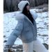 girl Korean Style Fur Collar Hooded Parka Cotton Winter New Fashionable Loose Fit Versatile Puffer Jacket For Petite Women_ecoleips.com